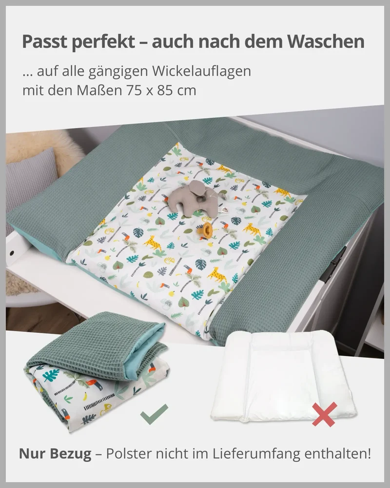 Wickelauflagen-Bezug Salbeigrün Regenwald
