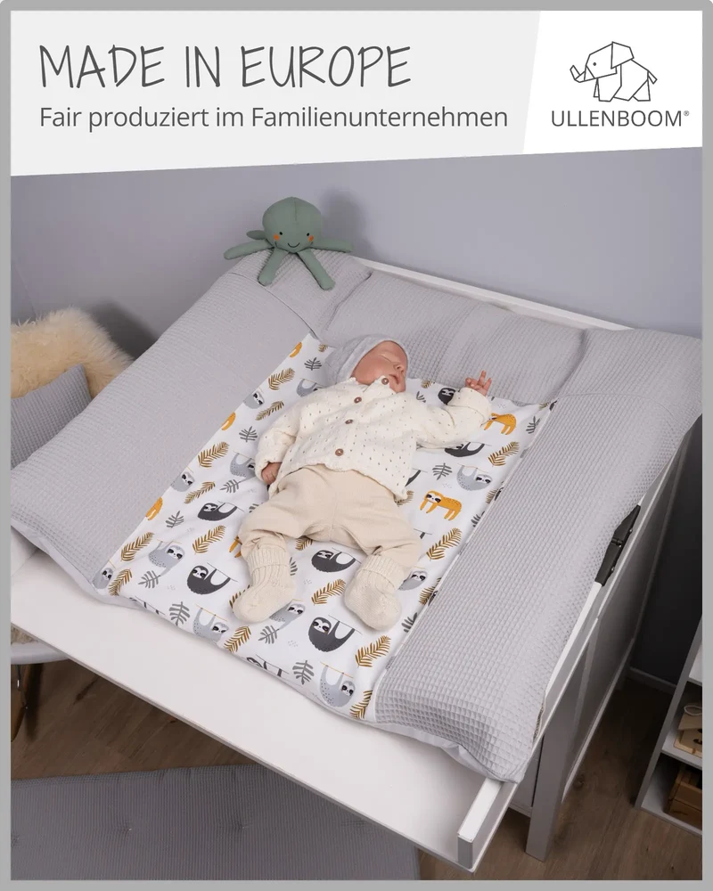 Wickelauflagen-Bezug Grau Faultiere
