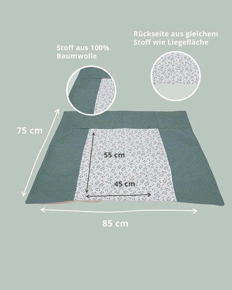 Wickelauflagen-Bezug Floral Grün