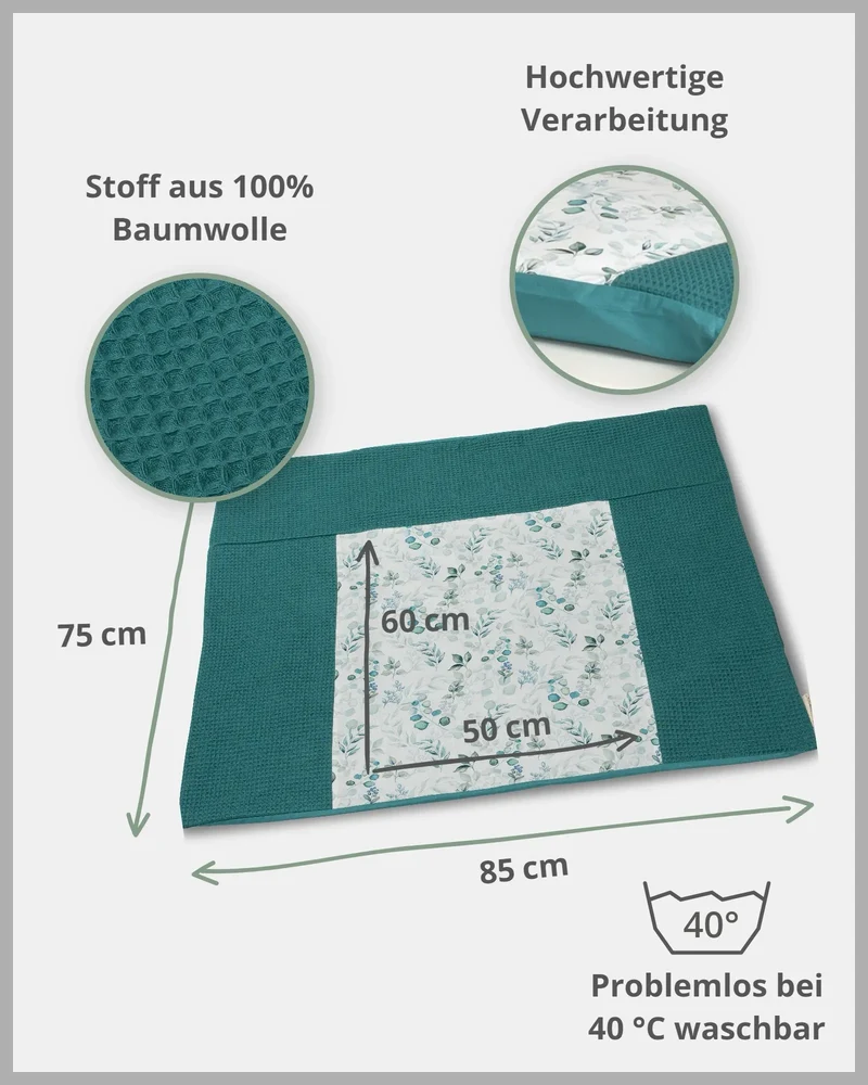 Wickelauflagen-Bezug Eukalyptus Petrol