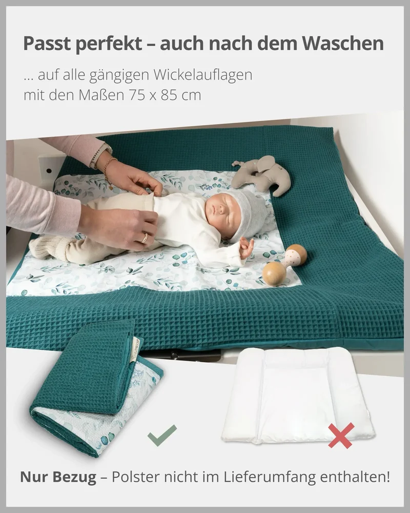 Wickelauflagen-Bezug Eukalyptus Petrol