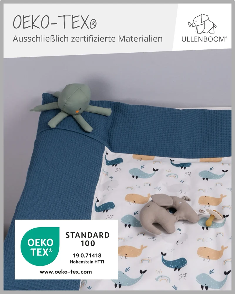Wickelauflagen-Bezug Blau Wale