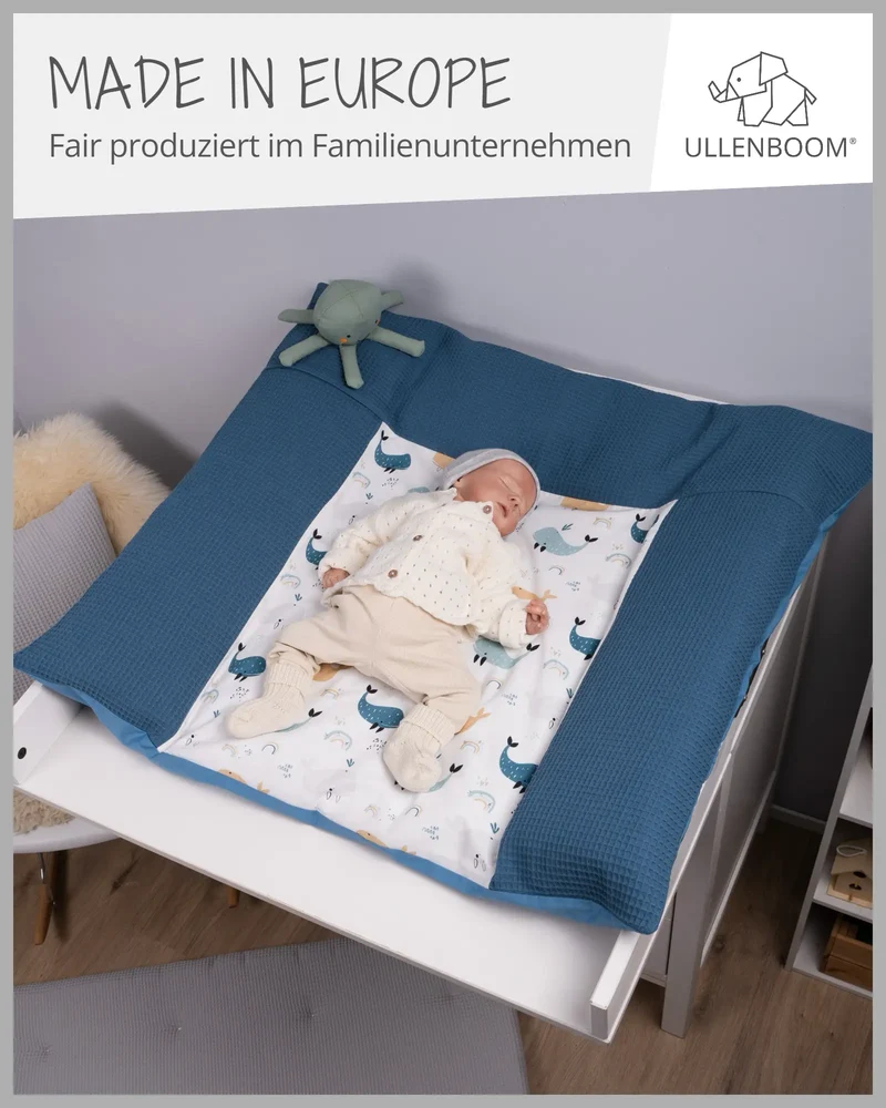 Wickelauflagen-Bezug Blau Wale