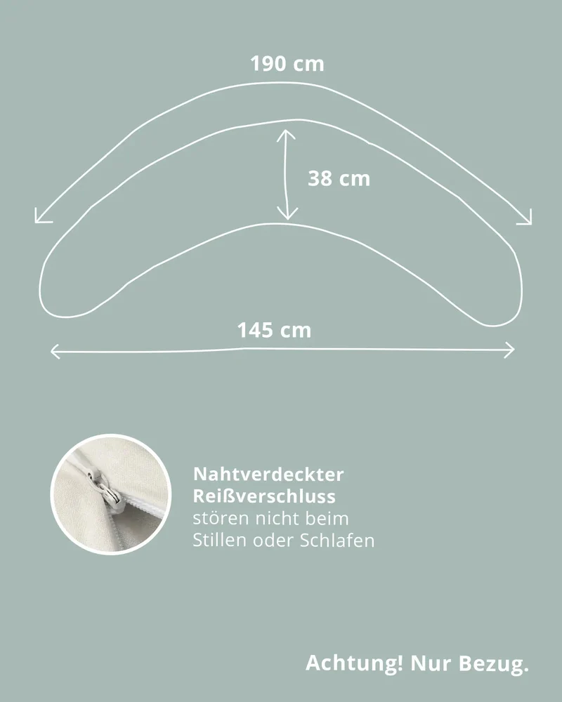 Ersatzbezug für Stillkissen Cord Sand