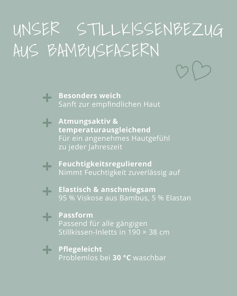 Ersatzbezug für Stillkissen Bambus Grün
