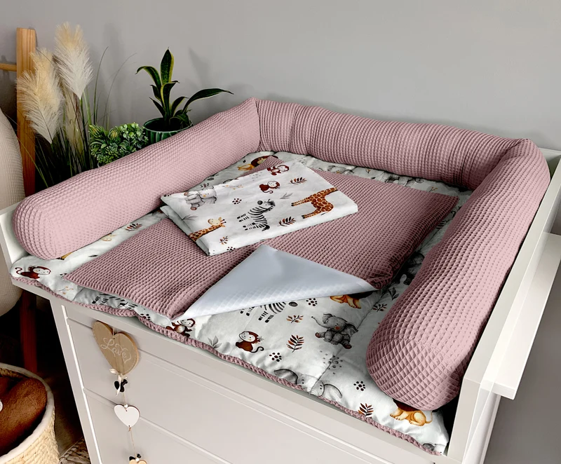 Changing mat | set of 6 elements | ZOO and dirty pink