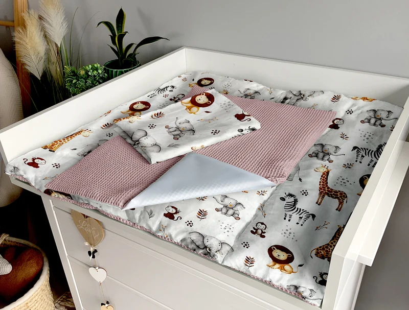 Changing mat | set of 6 elements | ZOO and dirty pink