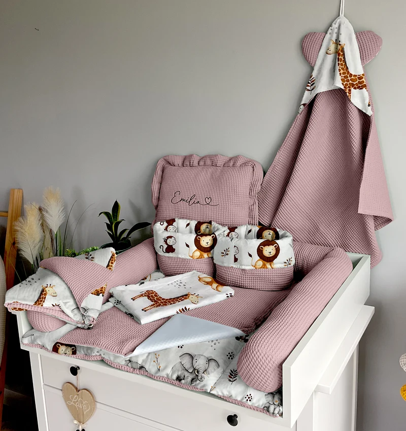 Changing mat | set of 6 elements | ZOO and dirty pink