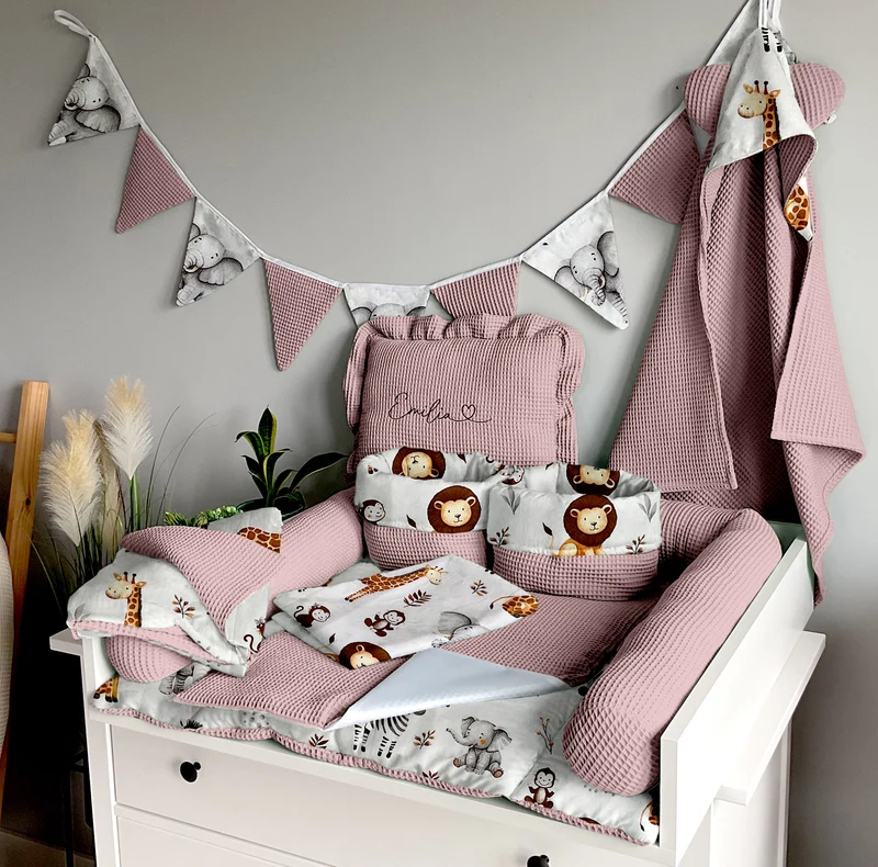 Changing mat | set of 6 elements | ZOO and dirty pink