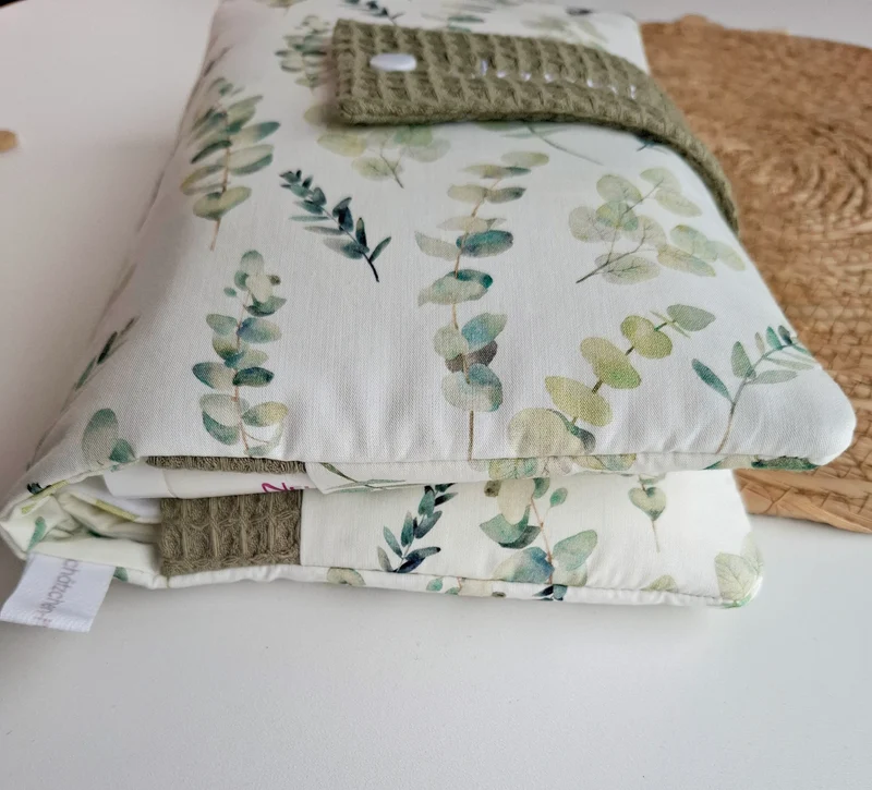 WINDELTASCHE "Eukalyptus" mit Wickeldecke & Wunschnamen