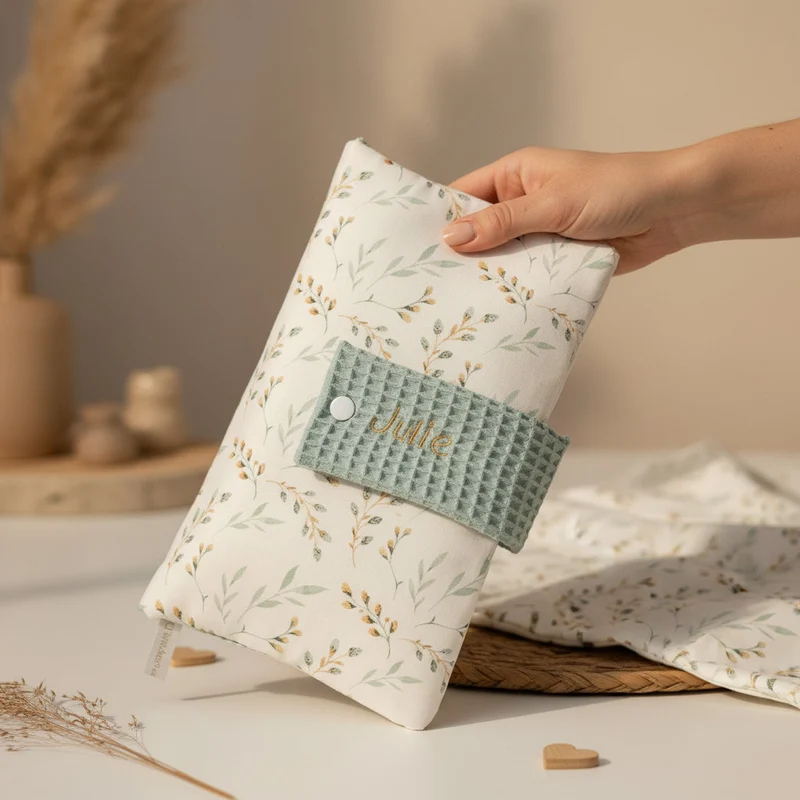 WINDELTASCHE "Weidenkätzchen" mit Wickeldecke & Wunschnamen