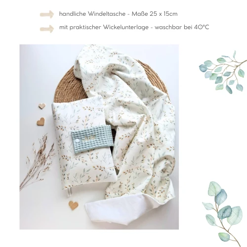 WINDELTASCHE "Weidenkätzchen" mit Wickeldecke & Wunschnamen