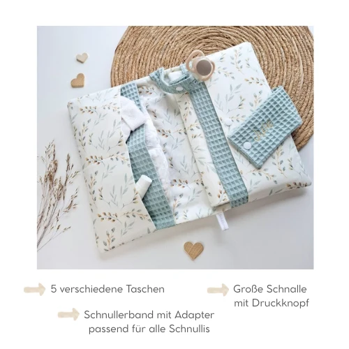 WINDELTASCHE "Weidenkätzchen" mit Wickeldecke & Wunschnamen