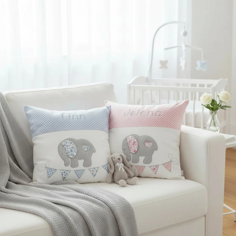 KUSCHELKISSEN "Elefant" mit Innenkissen - personalisierbar
