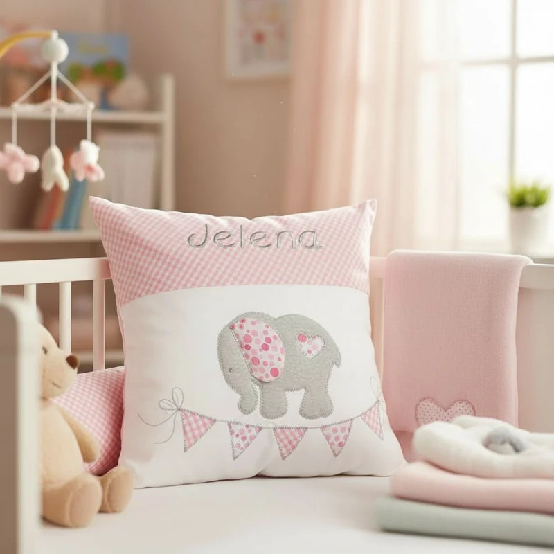 KUSCHELKISSEN "Elefant" mit Innenkissen - personalisierbar