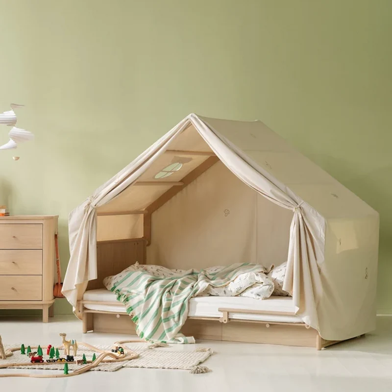 Oliver Furniture Zelt mit Stickerei für Hausdach 'Camp Novel' Ungefärbt