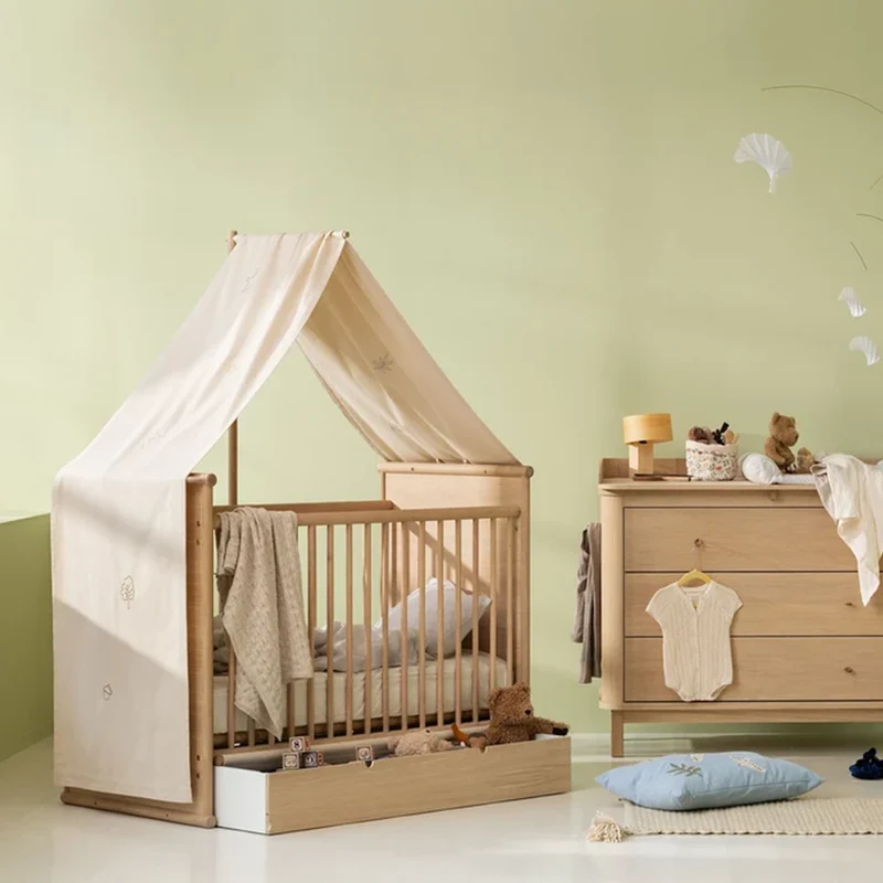 Oliver Furniture Betthimmel mit Stickerei für Babybett 'Camp Novel' Ungefärbt