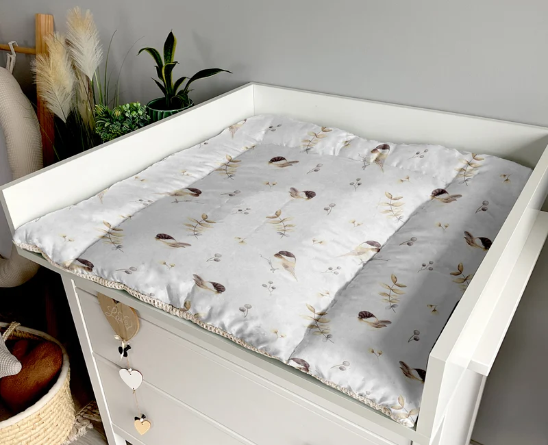 Changing mat | set of 6 elements | Birds and light beige