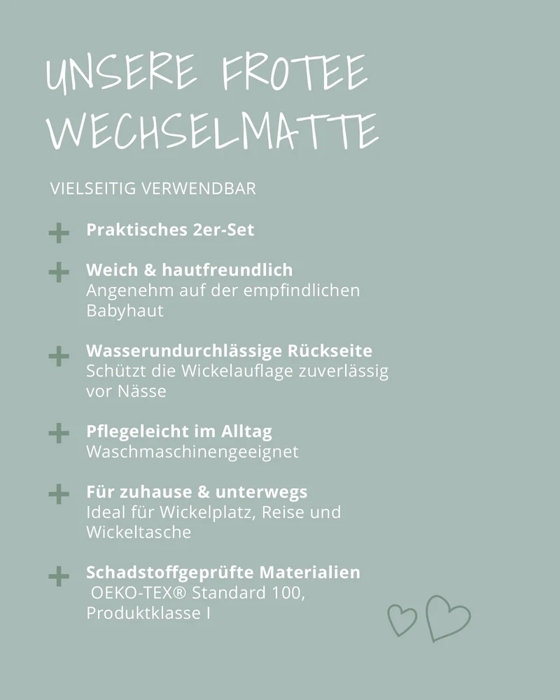 Frottee Wickelunterlagen 2er Pack Weiß