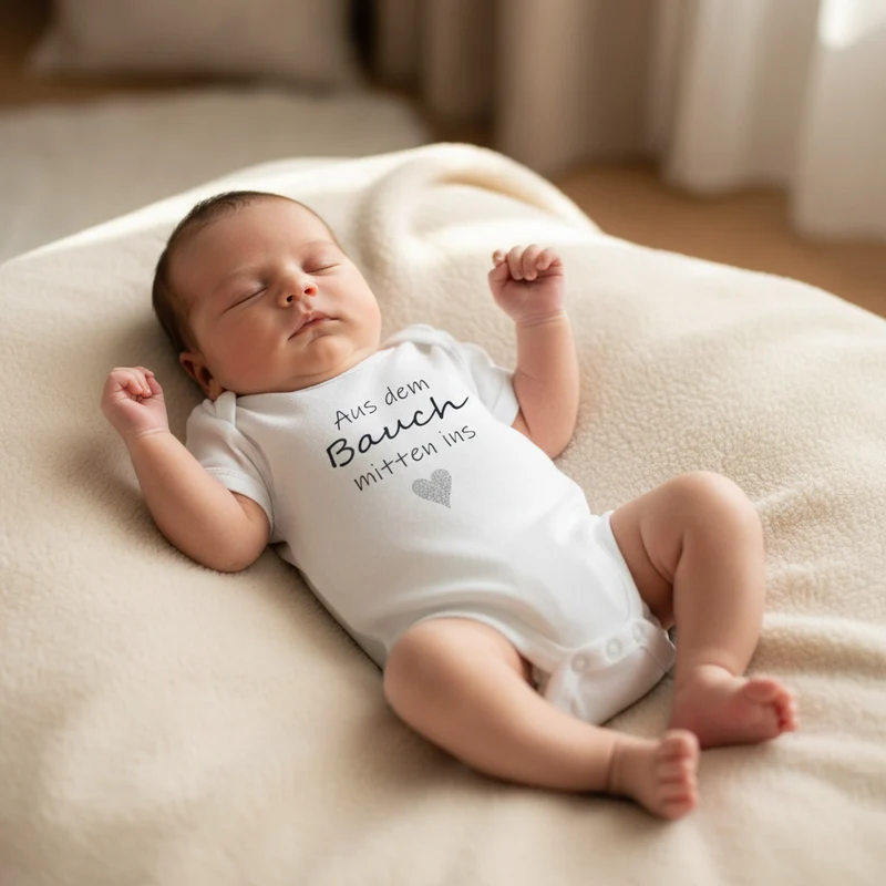 BABYBODY "Aus dem Bauch mitten ins Herz" kurzarm weiß in Geschenkbox