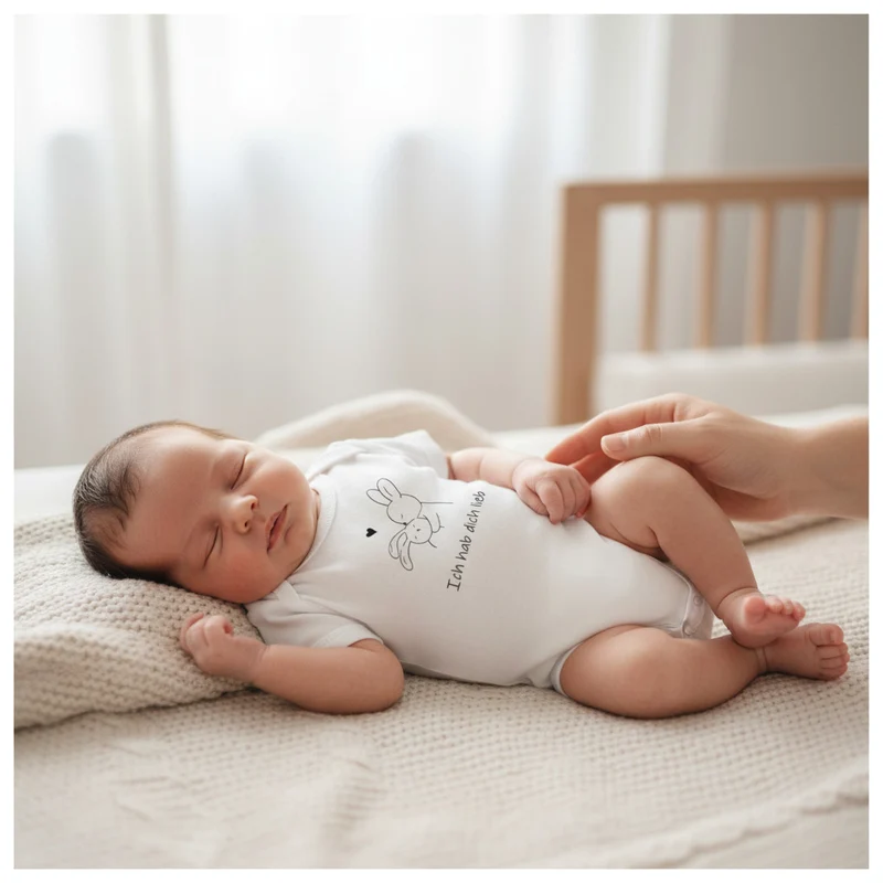 BABYBODY kurzarm weiß "Ich hab dich lieb" in Geschenkbox