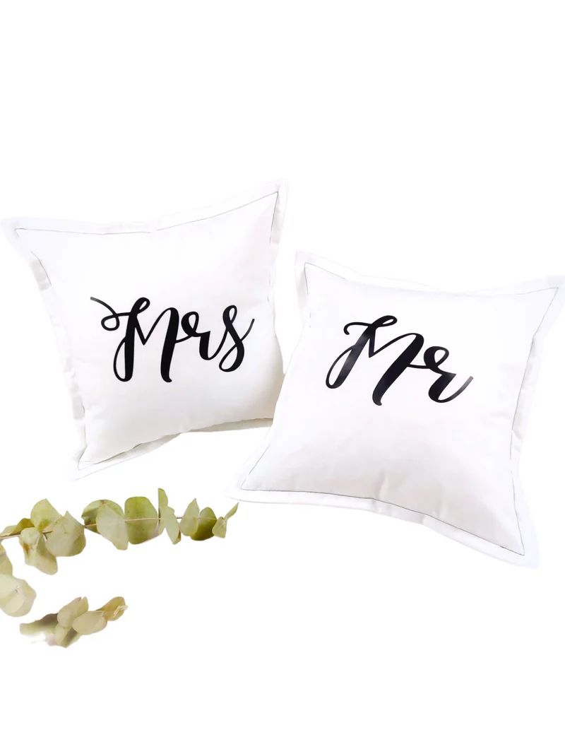 2er Set Dekokissen "Mr & Mrs" - personalisierbar