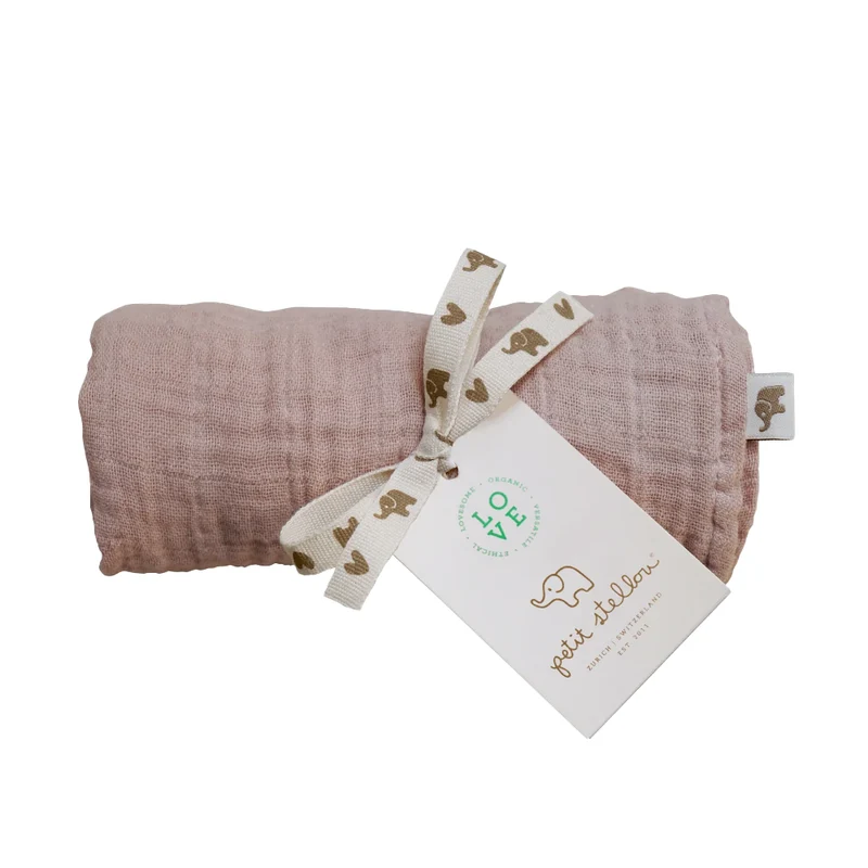 Petit Stellou Mulltuch Nooshi Cuddle Rose Mauve