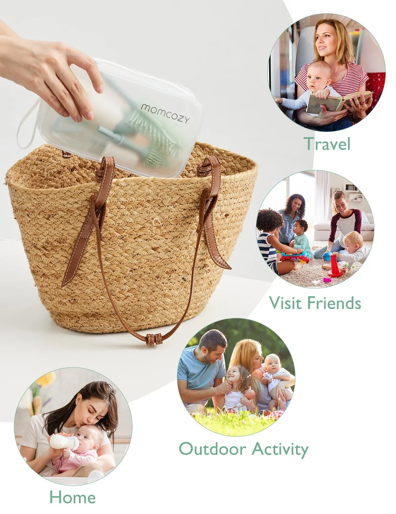 Momcozy Innovatives Flaschenbürsten-Set mit Push-Press-Design