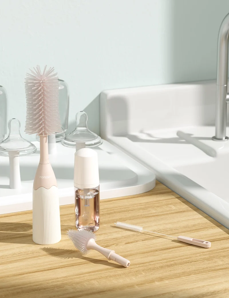 Momcozy Innovatives Flaschenbürsten-Set mit Push-Press-Design