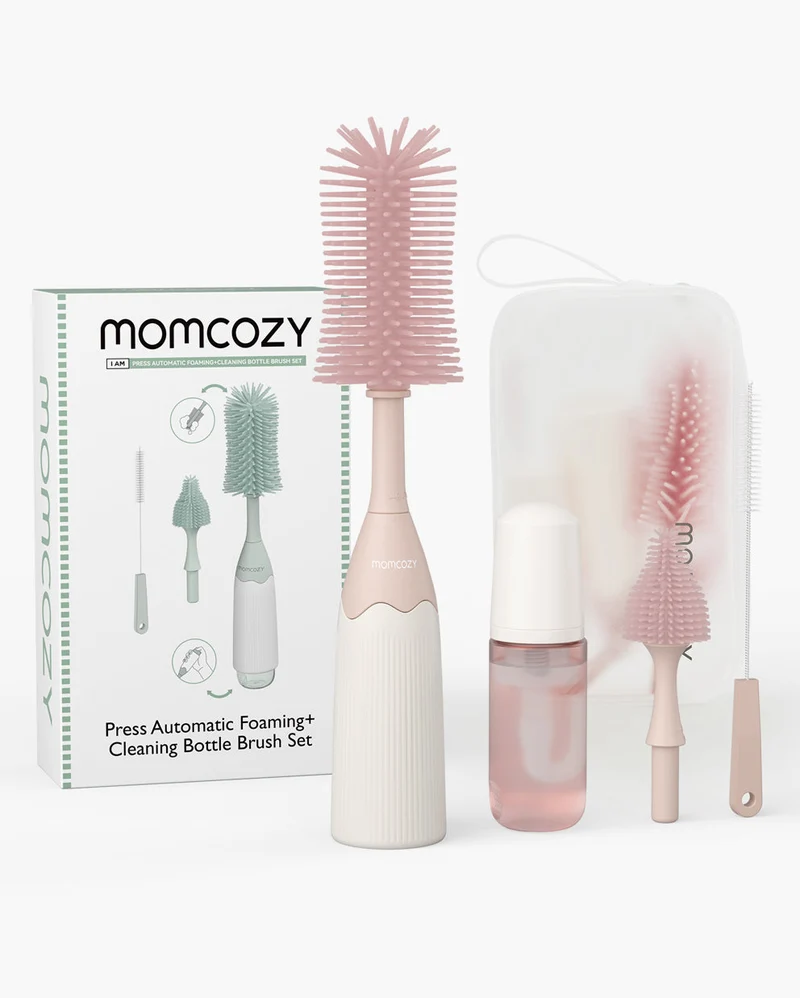 Momcozy Innovatives Flaschenbürsten-Set mit Push-Press-Design