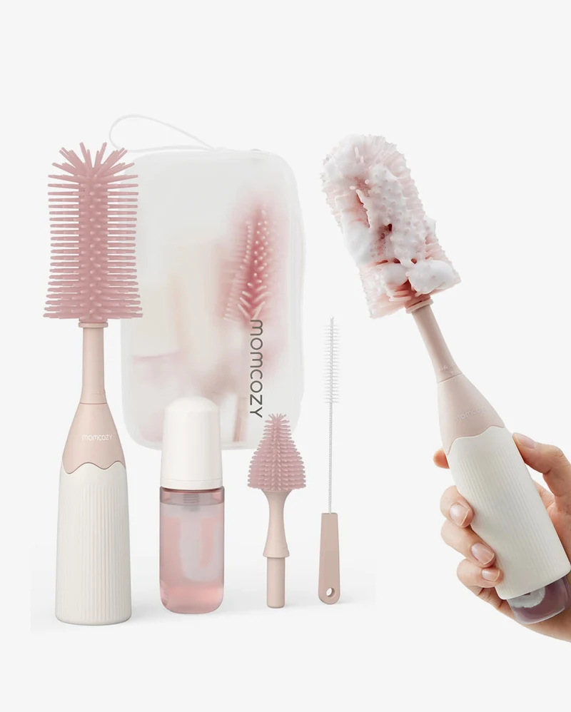 Momcozy Innovatives Flaschenbürsten-Set mit Push-Press-Design