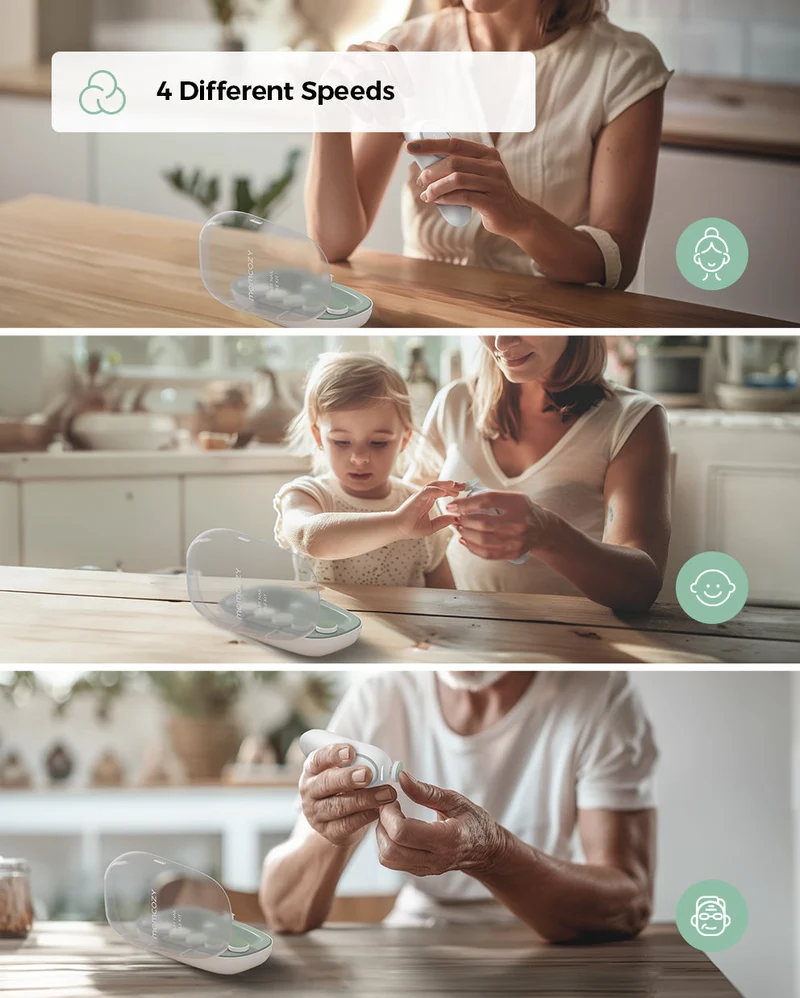 Momcozy Elektrische Babynagelfeile - Geräuscharm
