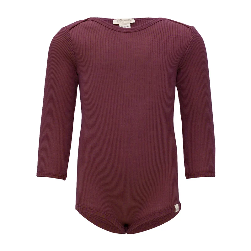 Minimalisma Body Langarm aus Merinowolle 'Alaska' Bordeaux