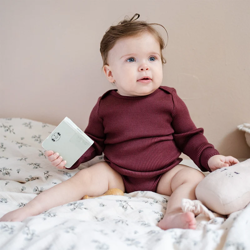 Minimalisma Body Langarm aus Merinowolle 'Alaska' Bordeaux