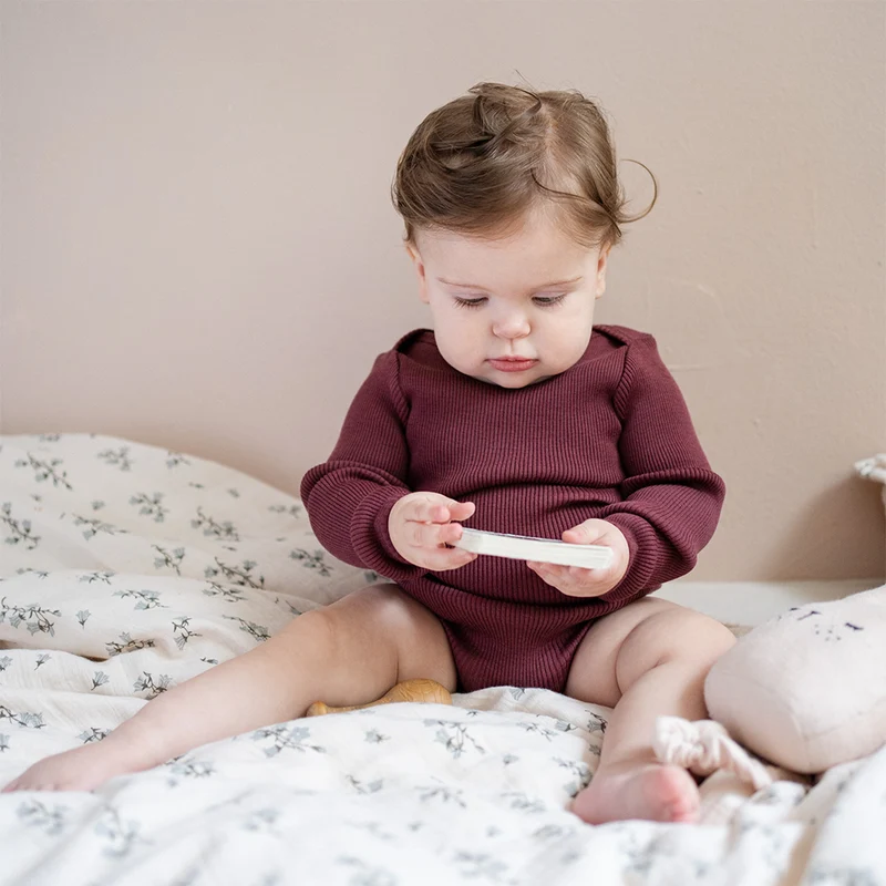 Minimalisma Body Langarm aus Merinowolle 'Alaska' Bordeaux