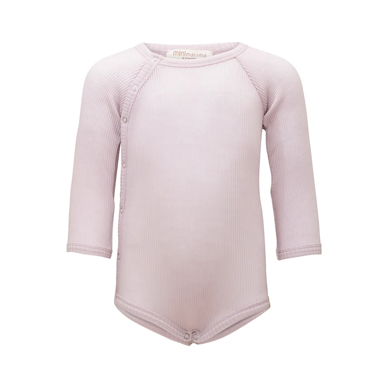 Minimalisma Wickelbody Langarm aus Merinowolle 'Ask' Peony