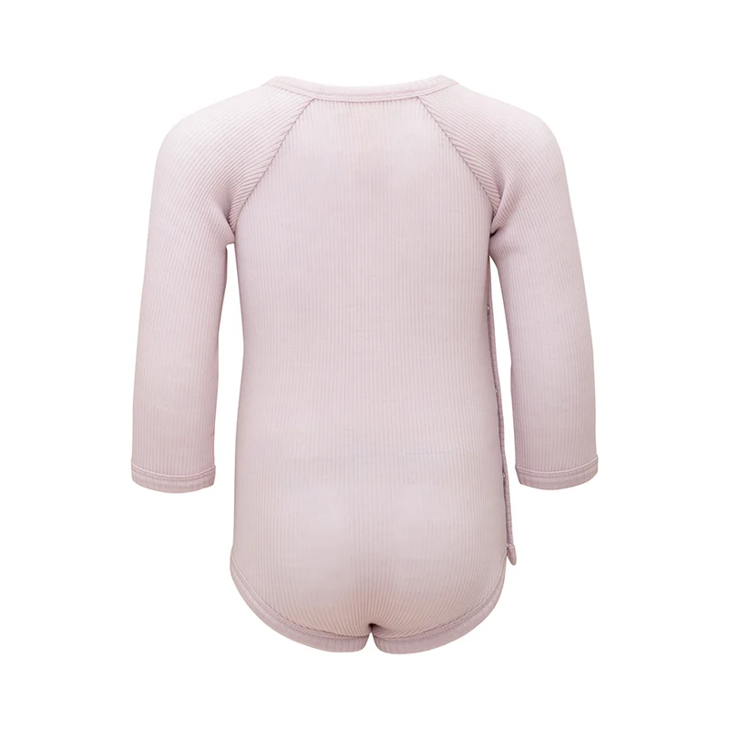 Minimalisma Wickelbody Langarm aus Merinowolle 'Ask' Peony