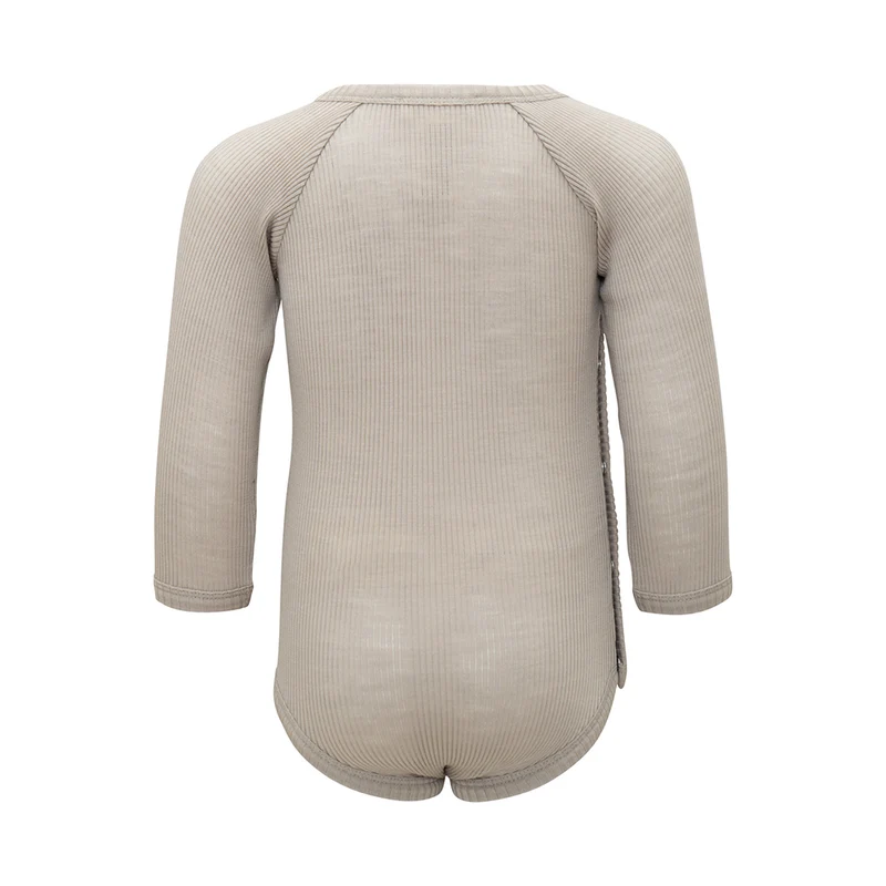 Minimalisma Wickelbody Langarm aus Merinowolle 'Ask' Hemp