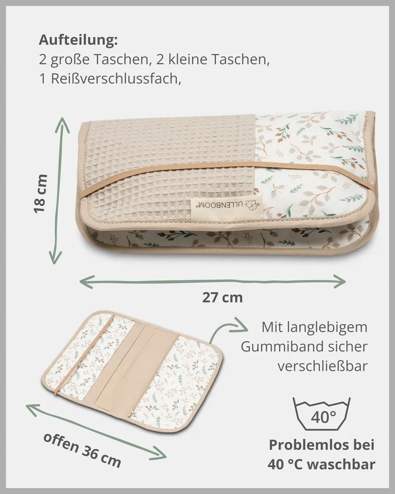 Windeltasche Floral Sand