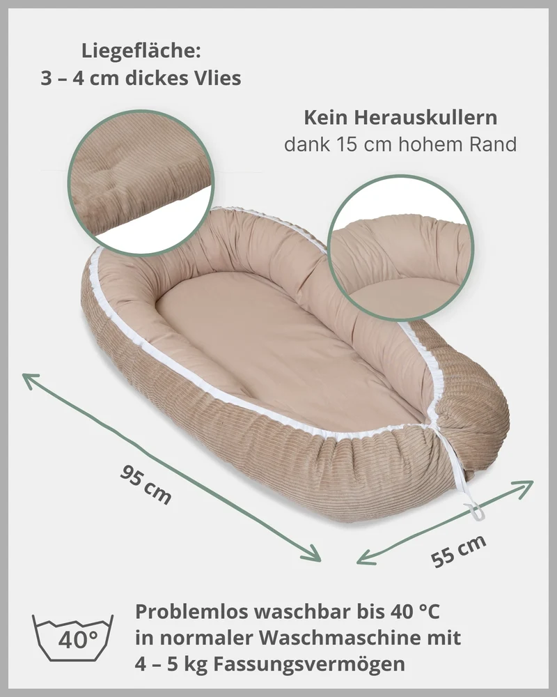 Babynest Cord Sand