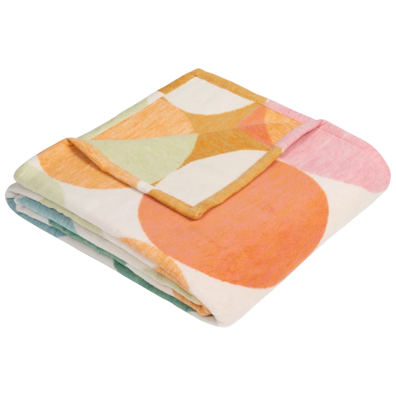 Bunte Wohndecke mit Kreisen 140 x 200