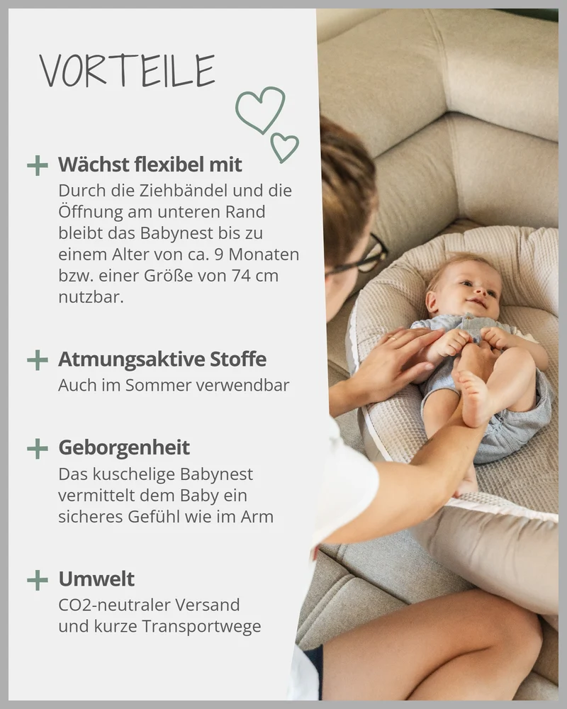 Babynest Waffelpiqué Grau