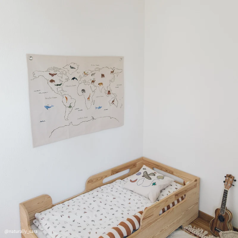 Ferm Living Besticktes Kissen 'Naive' Bird