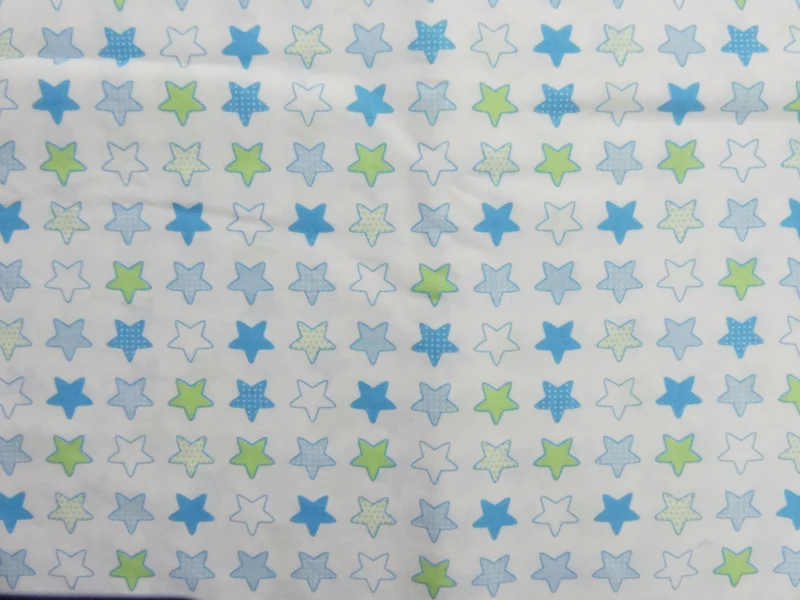 GEBURTSKISSEN mit Echtmaßen und Gewicht „Sterne" blau