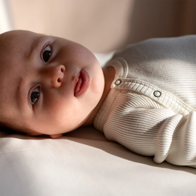 Minimalisma Wickelbody Langarm aus Seide/Baumwolle 'Bibi' Cream