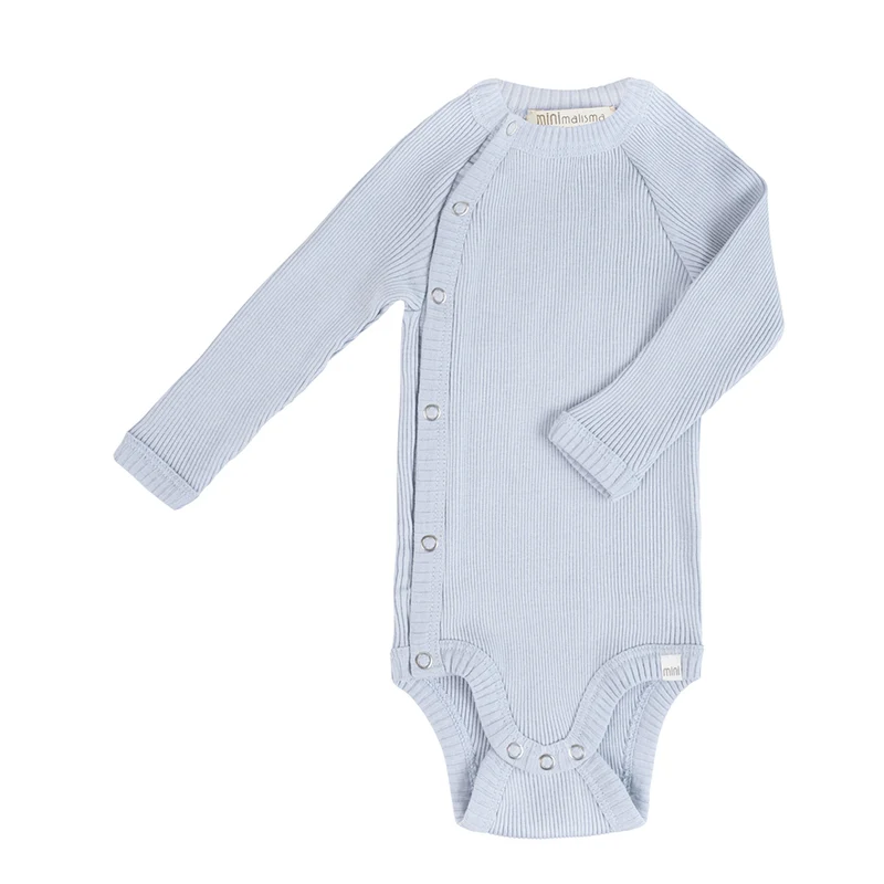 Minimalisma Wickelbody Langarm aus Seide/Baumwolle 'Bibi' Clearwater