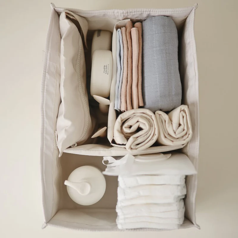 Mushie Windelkorb/Windel Caddy Ivory