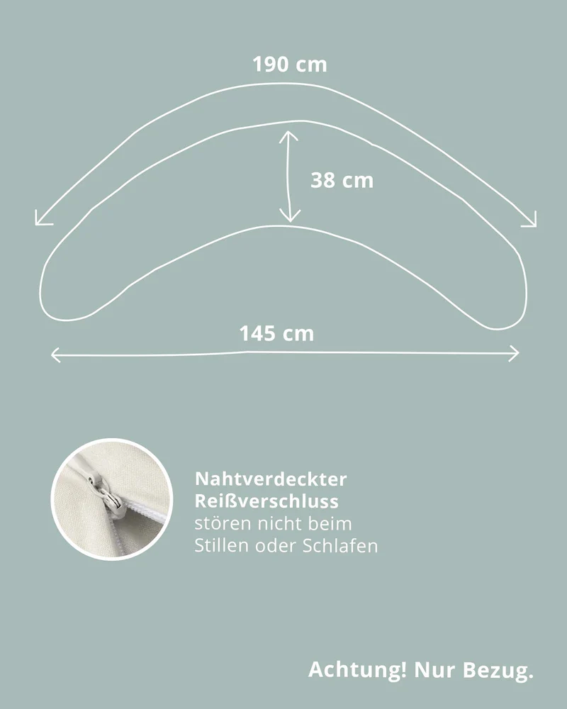 Ersatzbezug für Stillkissen Feincord Mint
