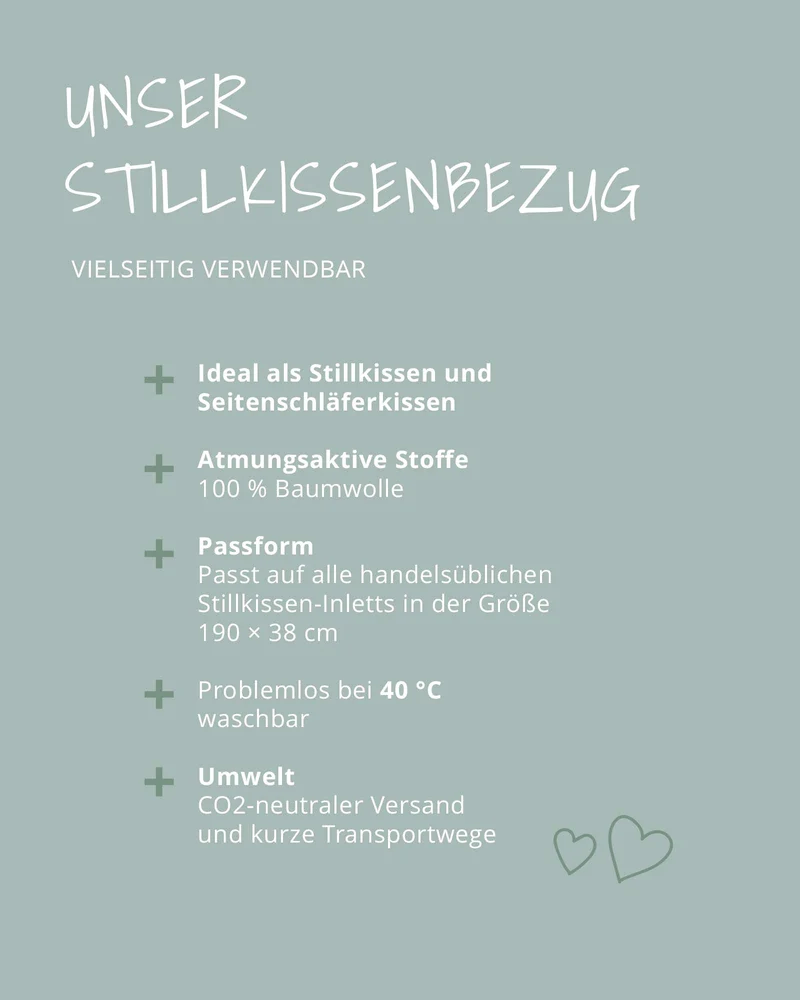 Ersatzbezug für Stillkissen Feincord Mint