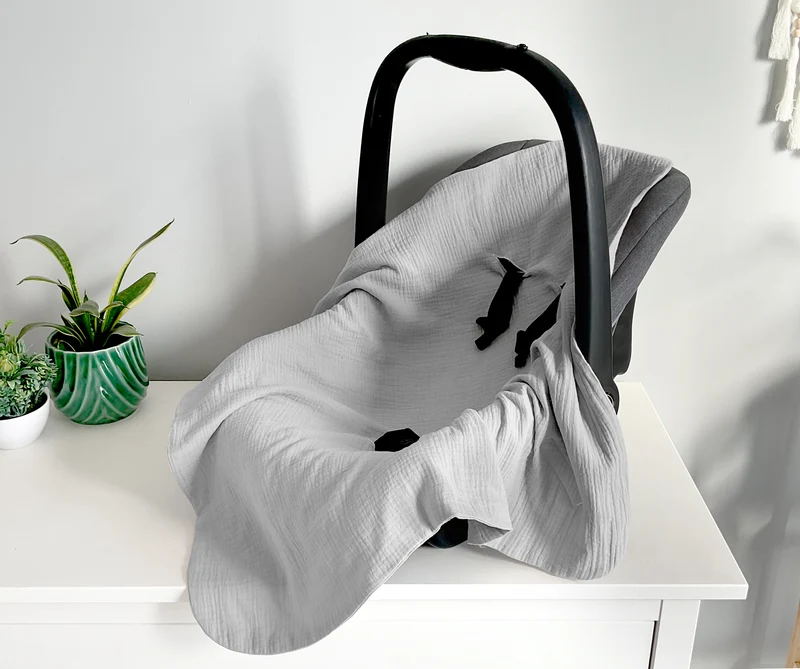 Muslin summer baby seat blanket | Grey